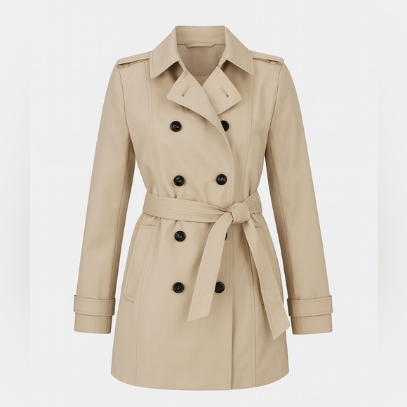Express Cream Trench Coat- Medium - Picture 1 of 13